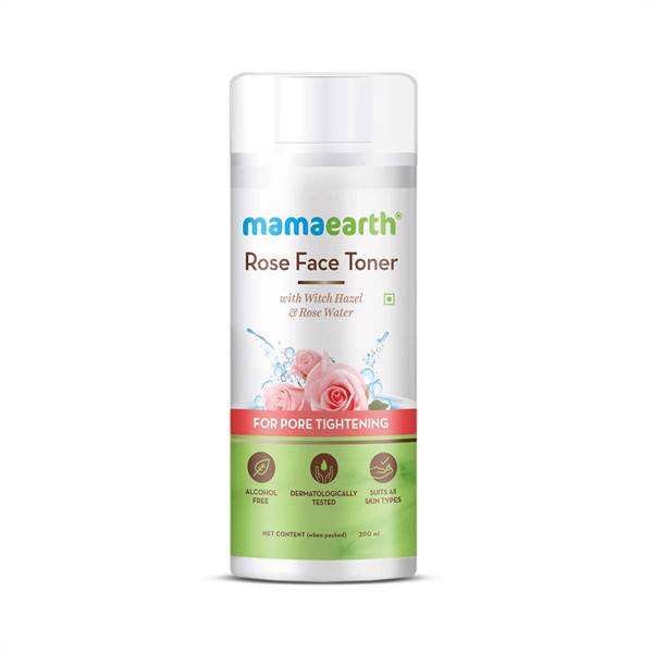 Mamaearth Rose Face Toner with Witch Hazel and Rose Water for Pore Tightening 